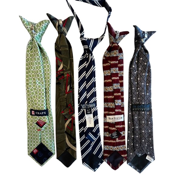 Clip-on and Snapon Ties necktie Boys Bundle of 5 - Picture 2 of 8
